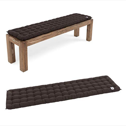 HAVE A SEAT Living - Bankauflage 180x40 cm - Bequeme Sitzauflage Bank, 5 cm Dick - Waschbar bis 95°C, Orthopädisch, Wetterfest - Made in Germany (180x40 cm, Braun)