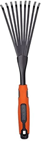 Philips Black+Decker Rastrillo de mano de 38,8 cm, mango ergonómico, fácil de colgar, plástico negro y naranja, plástico, Plástico