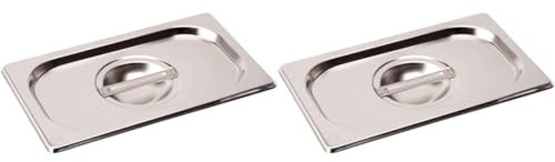 APS 81495 GN 1/4 Deckel ohne Löffelaussparung, rostfreier Edelstahl, Abmessungen 160 x 265 mm/Höhe 30 mm (Packung mit 2)
