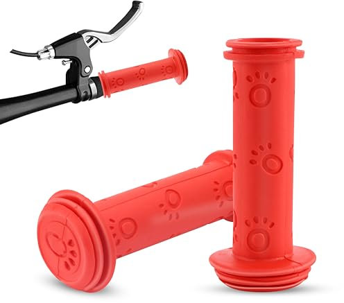 Fahrradgriffe Lenkergriffe 22mm Rutschfester Schwarz Rot Roller Griffe 105mm Lang Geeignet für Dreiräder Kinder Laufrad Roller Kinderfahrrad