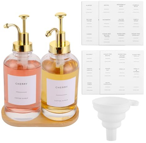 JMIATRY Lot de 2 Distributeur Sirop 500 ML, Distributeur Sirop Pompe, Distributeurs Sirop à Café Pompe pour Accessoires de Bar à café Cuisine