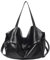 Mabecol Handtasche Damen, PU Leder Umhängetasche Groß Shopper Hobo Taschen Gross Schultertasche Damentaschen Geschenke für Schule Einkauf Reise, Schwarz