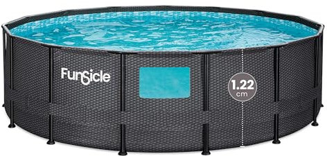 FUNSICLE Piscine Tubulaire hublot Noire Ø4,57x H 1,22m
