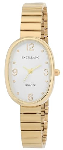 Excellanc Damenuhr aus Metall in Gold, in Einer Länge von 20 cm, Klassisches Design für Jede Frau
