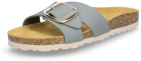 Mids MAYLA Damen Pantolette – Einriemer mit Weichfußbett aus Rauleder, verstellbare Schnalle, leichte EVA-Sohle – Made in Spain