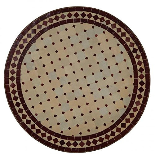 Casa Moro Terrassentisch Rund 100cm – Gartentisch Balkontisch Mosaiktisch Fliesentisch | Tisch Esstisch Marokko