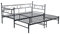H.J WeDoo Tagesbett Ausziehbett Metall Single Sofa Optionen für Ausziehbett, Tagesbett mit Unterbett Trundle,Schwarz 197 x 95-177 x 94,5 cm