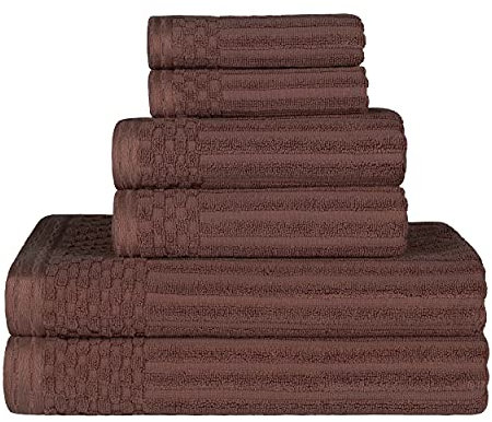 Superior Soho 100% Cotton Towel Set, 6-Piece, Java