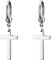 Flongo Boucles d’Oreilles Croix pour Femme Homme, Petits Créoles Pendentif Croix Religieux Unique en Acier Inoxydable Couleur Argent Noir Or Coloré Fantaisie Cadeaux Anniversaires Noël