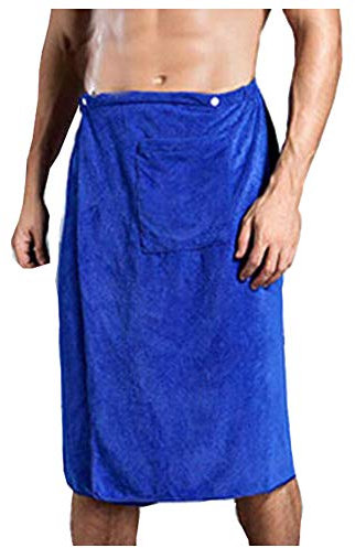 YJZQ Herren-Sauna-Handtuch, elastisch, Strandrock, saugfähig, Sommer-Bademäntel mit Smartphone-Tasche, für Strand, Haus, Hotel
