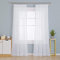 Deconovo Voile Vorhangschals Gardinen Kräuselband Wohnzimmer Stores Schal Transparent Vorhänge für Schiene Leinenoptik, 242x132 cm(HöhexBreite), Weiß, 2er Set