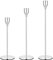 Set of 3 Candle Holders Rose Gold Matte Black Taper Candlesticks Wedding Dinning Party Table Decorative Candelabra Modern Holder for 3/4 Inch Thick Candle & LED Candles
