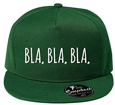OwnDesigner Bla bla bla Unisex Cap Classic Cap mit geradem Schirm, One Size Einheitsgröße für Männer und Frauen (Cap 483 Grun)