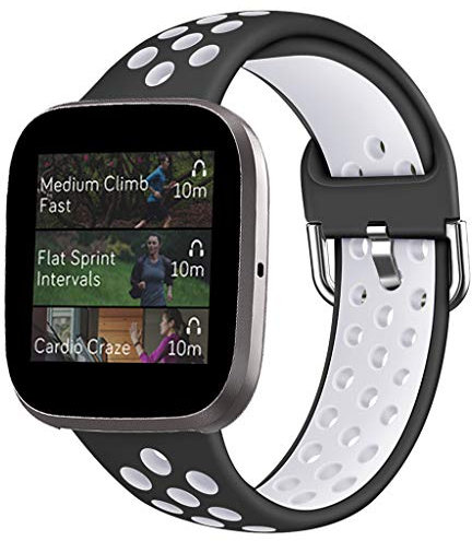 Bracelet de rechange en caoutchouc pour montre intelligente Fitbit Versa 2, fin, respirant, résistant à la transpiration, compatible avec Versa/Versa Lite, unisexe