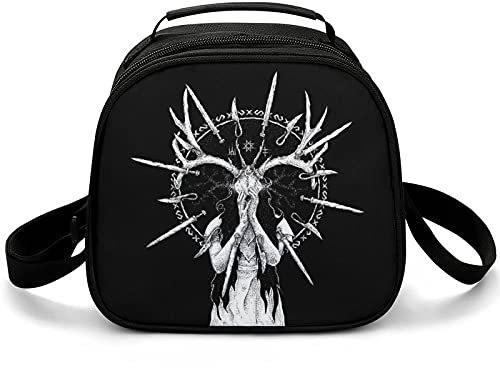 Large Lunch Bag Horns Skull Insulated Meal Box Back to School