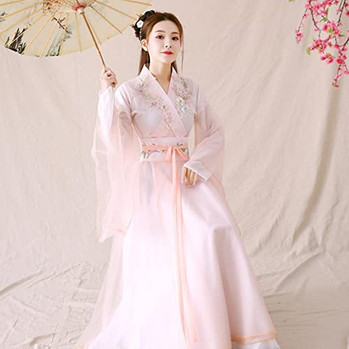 JIMINISO Femmes Chinois Hanfu Danse Traditionnelle Performance Outfit Costume Han Princesse Vêtements Oriental Tang Dynastie Fée Robes