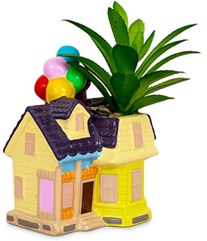 Disney and Pixar Up House 5-Inch Ceramic Mini Planter with Artificial Succulent
