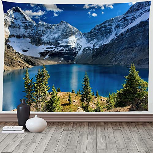Martin Kench Wandbehang Wandteppich Wald See Natur Tagesdecke Wandtuch Natur Landschaft Stranddecke Wanddeko für Schlafzimmer Wohnzimmer Wohnheim (C,200x150cm)