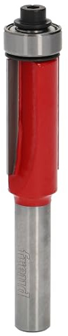 Freud Fresa per rifilare a 2 taglienti diritti in metallo duro HW con cuscinetto lato punta. Codolo gambo A=8 mm, diametro di taglio D=12,7 mm, altezza di taglio h=25,7mm, 42-10408P - F03FR01939