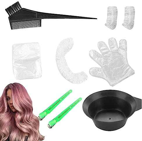 Kit de tinte para el cabello | Kit profesional de tinte para el cabello | Tinte para el cabello/brocha para colorear/protector de orejas/guantes/pasadores/gorro/bufanda, set de tinte para el cabello