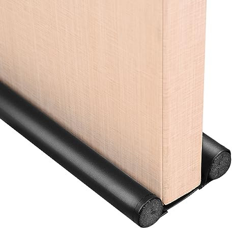 Orssmigs 2 Pezzi Paraspifferi Sottoporta Paraspifferi Porta Blindata 96cm Guarnizione Porta Blindata Paraspifferi Doppia Porta Seal Strip Stopper (Nero)