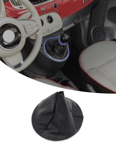 Fiat Shifter Cover, manuale Shifter Cover Fiat 5 velocità 6 velocità placcato Handball Shifter Cover Compatibile con Fiat-500 (Coperchio cambio nero)