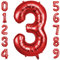 OFFCUP Zahlen Luftballon Rot, Folienballon Zahl 3, 40 Zoll Helium Ballons Geburtstagsdeko Mädchen Junge Kindergeburtstag Party Deko Ballon Zahl Deko zum Geburtstag Silvester Deko Neujahr Deko