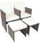 VCM 4-TLG. Set Gartenstuhl | Loungestuhl Sessel | Maße pro Stuhl ca. H. 84 x B. 53 x T. 53 cm | Rattan | Balkonstuhl mit Sitzkissen - Raloso
