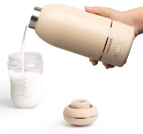 InstaBottle Chauffe-biberon portable pour lait maternel : chauffe-eau et lait pour bébé en 3 minutes – Un essentiel de voyage pour les déplacements
