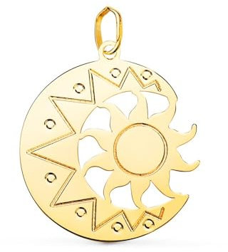 Inmaculada Romero IR 18K Unisex Gold Anhänger 22 mm. Luna Sol Shine
