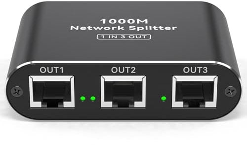 VPFET Lan Switch 1 auf 3 1000Mbps Lan Splitter 3 port Netzwerk Verteiler Gigabit Switch mit Type C Power Cable RJ45 Ethernet Splitter für Cat5e 6 7