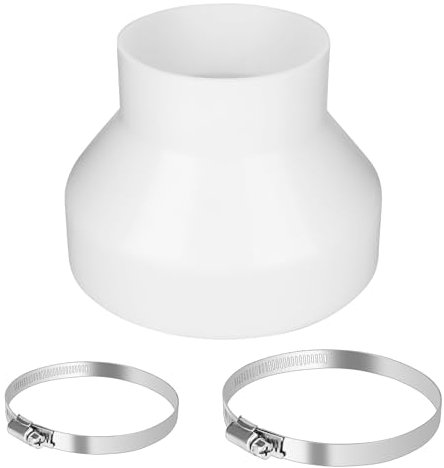 CTDMJ® Ducting Reducer 150mm to 100mm/6 to 4 inch Duct Pipe Reduction Connector mit Stainless Hose Clips(91-114mm,141-165mm) Extractor Fan Reducer Circular Reducing Joint Duct Pipe Connector Adaptor