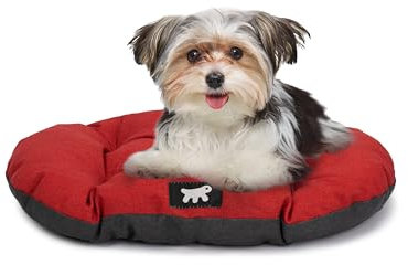 Ferplast Hundebett Relax, Hundekissen, Katzenkissen, Hundematte für Hundehütten und Autos – waschbar – aus Baumwolle mit weicher Polsterung, 55 x 36 cm. Rot