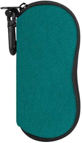 MoKo Astuccio per Occhiali da Sole, Custodia Portatile a Cerniera di Neoprene Morbido con Clip da Cintura, per Occhiali, Montature, Cosmetici, Chiavi, Penne, Schede, ECC - Verde