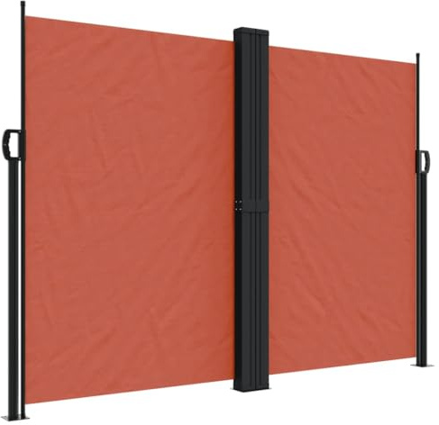 vidaXL Seitenmarkise, Sichtschutz Ausziehbar, Windschutz Sonnenschutz für Garten Balkon Terrasse, Seitenrollo Seitenwandmarkise, Terrakottarot 180x1000cm