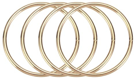 sourcing map 4 Pcs Dream Catcher Rings,Metal Craft Hoops Floral Hoops 2 Inch Macrame Hoops Rings for DIY Crafts Wreath Making Supplies Plant Hangers,Gold