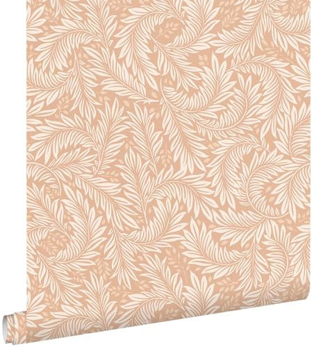 papier peint feuilles terracotta claire 0.53 x 10.05 m - ESTAhome