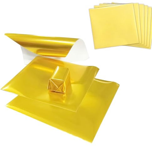 AstraGlam Schokoladen Verpackung Goldene Alufolie, 19x16cm, 100 Stück Lebensmittelecht, Perfekt Für Geschenkpapier Und DIY Projekte Bei Festen Und Feiern