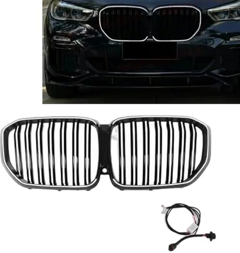 Nierengrill vorne für BMW X5 X5M G05 2019-2023 mit LED-Licht Schwarz