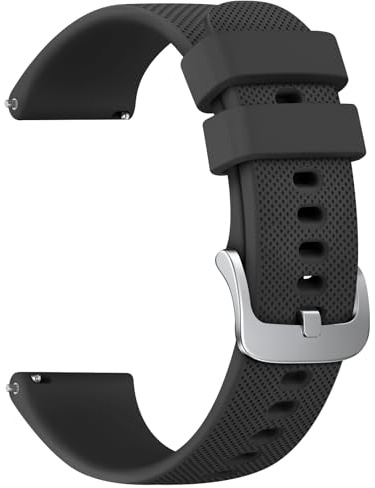 Strap Compatible with Garmin Vivoactive 4S/Venu 3S/Venu 2S/Forerunner 265S/255S/255S Music/Vivomove 3S, 18mm Soft Silicone Replacement Watch Band Sport Wristband (Black)
