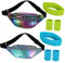 Homoyoyo Vintage Holographic Fanny Pack Für Damen Stilvolle Crossbody Gürtelbeutel Und Regenbogenfarben Mit Stirnbändern Und Armbändern Für Festivals Und Reisen