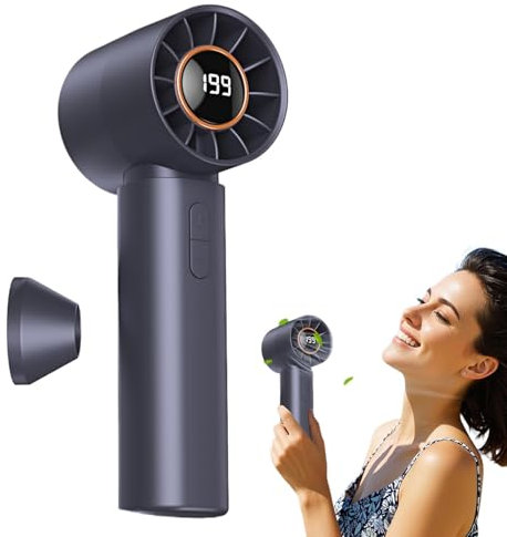 Qyljeiwred Travel Fan | Small Personal Fan with Air Turbo Tech | Powerful High-Speed Motor, Type-C Rechargeable Cool Gadgets for Home, Outdoor Activities