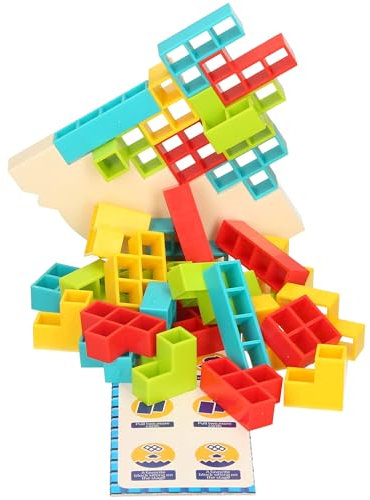 56 PCS Tetra Tower Balance Game, Stacking Game for Kids & Adults - Party Game, Balance Toy - Perfect for Family Games, Travel,