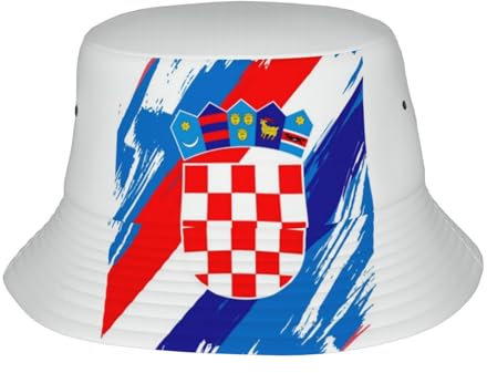 Sonnenhut Kroatien Flagge Eimer Hut Modischer Fischerhüte Komfortables Cap Für Outdoor Golf Angeln