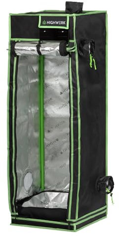 HIGHWERK Growzelt 80 x 80 x 180 cm | Indoor Grow Tent für Pflanzenzucht | schwarz grün | Growbox, Homegrow, Growschrank | Zuchtzelt, Pflanzenzelt, Anzuchtzelt, Gewächshaus, Indoor Garden