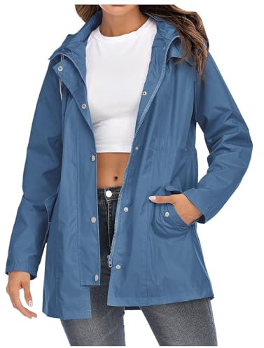 Hundeführerweste Damen Trenchcoat Mit Gefüttert Windbreaker Reisejacke Windbreaker Sweatshirt Damen Schwarz (Navy, S)
