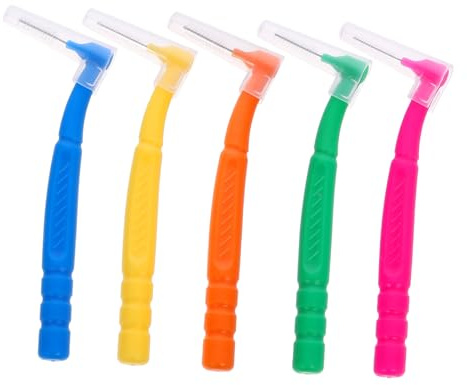 Zahnzwischenraumbürste Kunststoff Nylonfaser Interdental | Kleiner Schutzkappe, für Zuhause, 50 Stück Pack, Flexibel Einsetzbar für Zähne und Tastaturen