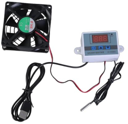 80mm USB Powered Quiet Cabinets Cooling Fan with Adjustable Thermostat Control for AVCabinets Pet Kennels Router Coolers (1)