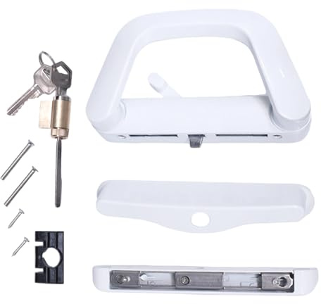 BABIBAOBEI Poignée de porte de sécurité résidentielle en forme de D cylindre en acier pour extérieur avec matériel de montage
