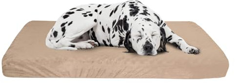 PETMAKER Memory Foam Hundebett - 2-lagiges orthopädisches Hundebett mit maschinenwaschbarem Bezug - 37x24 Hundebett für große Hunde bis 29,5 kg (Hellbraun)